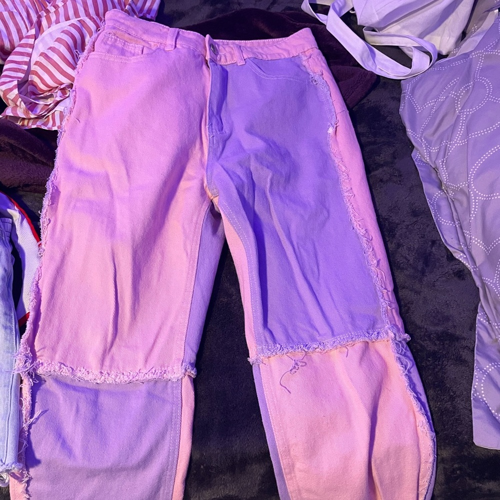 color block jeans